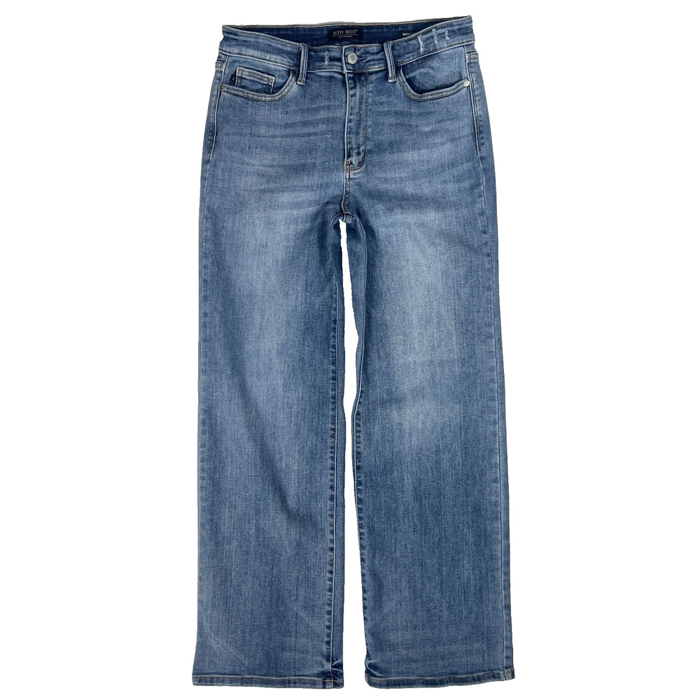 Judy Blue JB82514 MD 11 30 Wide Leg Jeans Mid Rise 90s Stretch Classic Casual